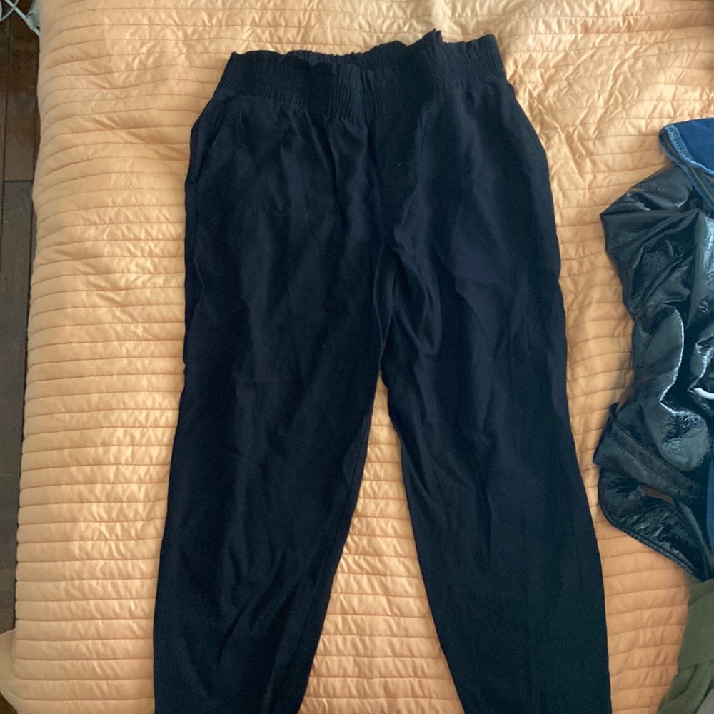 Black Dress Pants with Ruffle Detailing